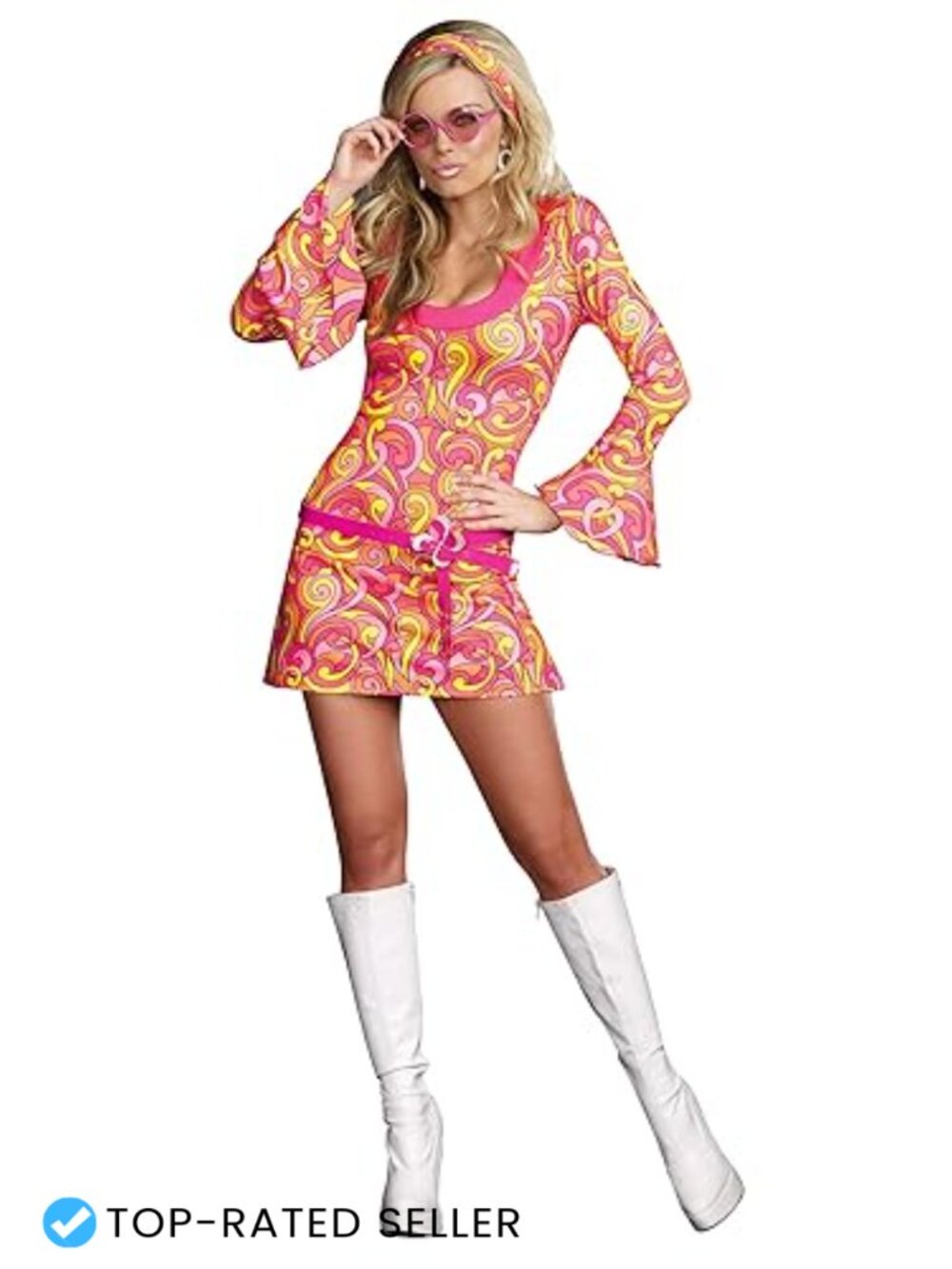 Go Go Gorgeous 60s Retro Dancer Halloween Costume 5 Piece Set